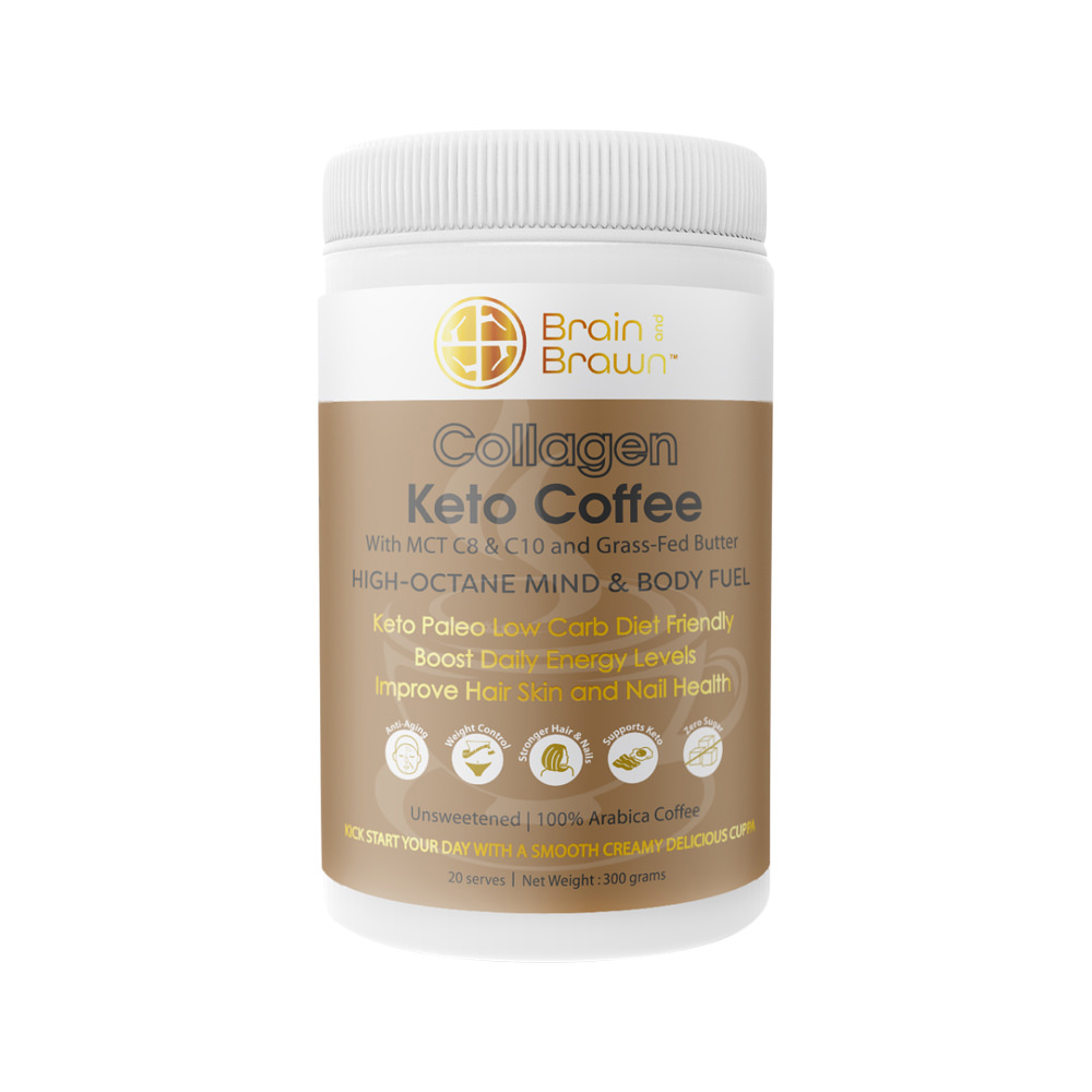 Brain & Brawn Collagen Keto Coffee Unsweetened 300 g